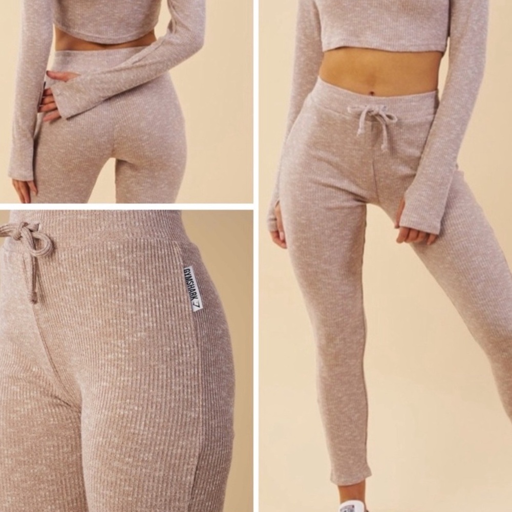 Gymshark Beige Ribbed Leggings